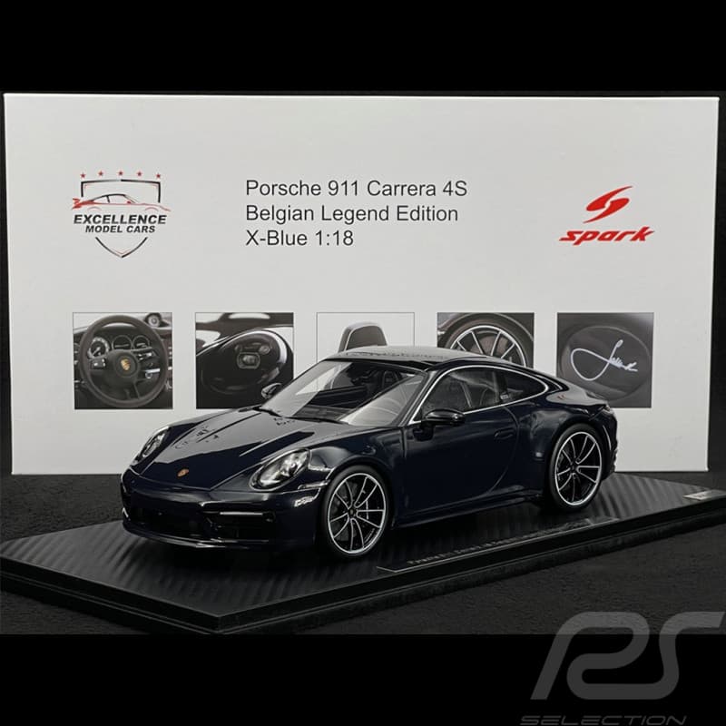 Miniature Porsche 911 Carrera 4 Type 992 Belgian Legend en X Blue